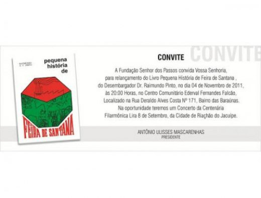 Pequena História de Feira de Santana em relançamento