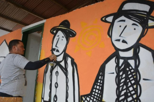 Arte em grafite homenageia trabalhadores da Expofeira 