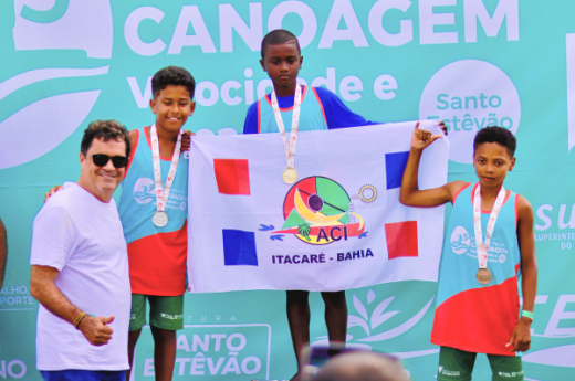 Sonho realizado: Angelo Almeida comemora sucesso de etapa do Campeonato Baiano de Canoagem no Lago Pedra do Cavalo 